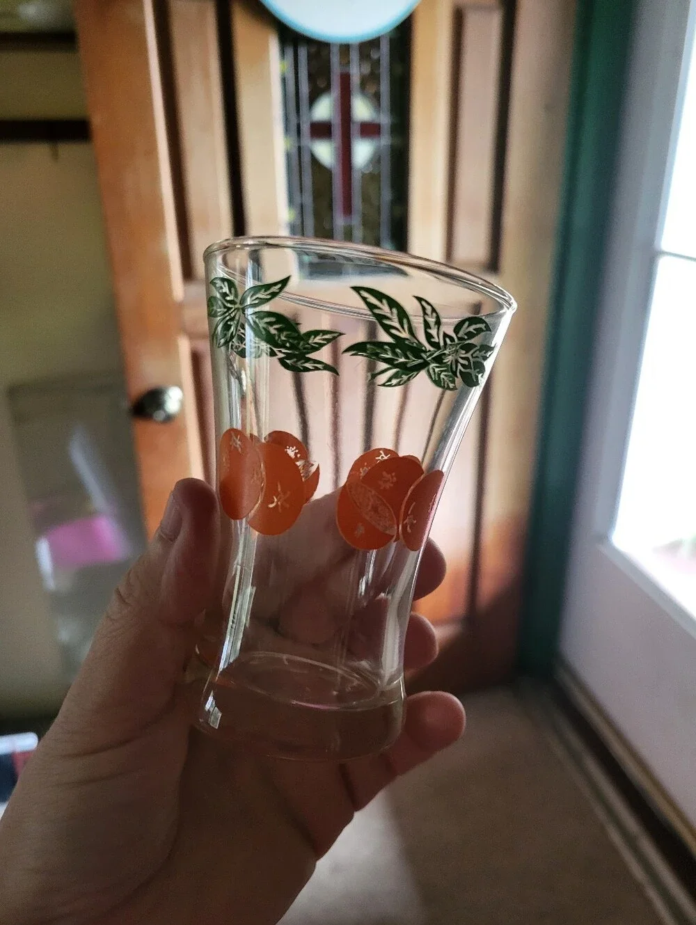 Vintage Anchor Hocking Orange Juice Glass & Juice Carafe